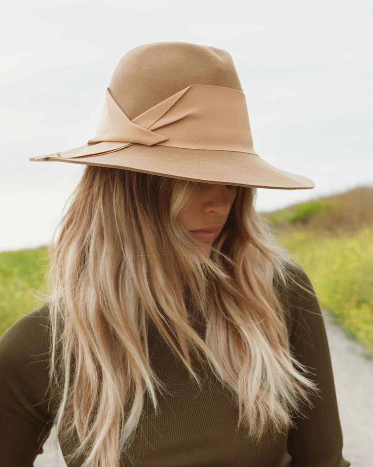 Freya Gardenia in Caramel - Bliss Boutiques Winter Shoot, Crown Heights, Felt Fedora, Caramel Color, Felt Hat, Wide Brimmed Hats, Charleston Sc, Nantucket, Hand Bags