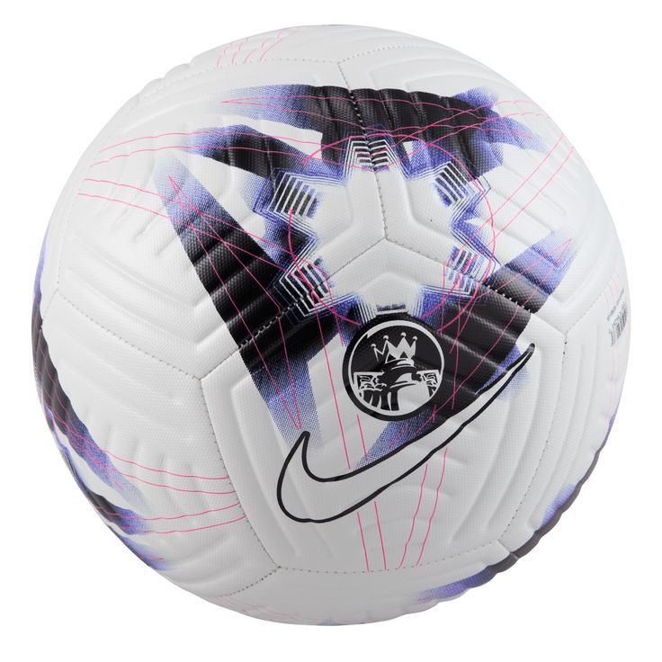 Nike Premier League 2023/24 Academy Ball White/Purple Front Nike Web, Kids Soccer, Youth Sports, Soccer Balls, Soccer Cleats, High Contrast, Soccer Ball, Premier League, Fifa