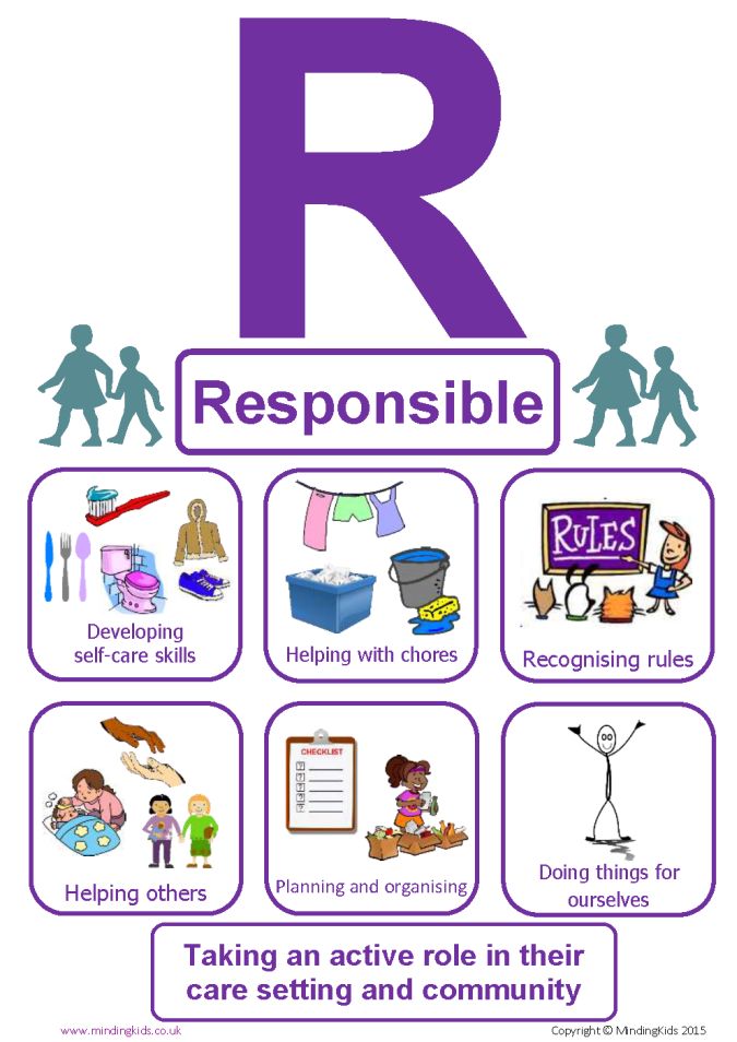 an image of a poster with the words responsible for children in their care setting and community