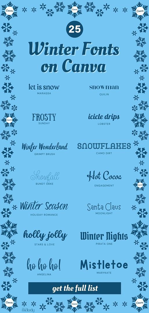 a blue poster with the words winter font on it