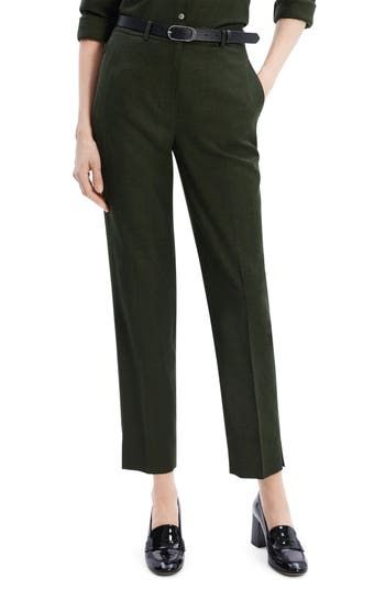 Streamlined zip pockets offer on-the-go convenience to office-ready pants cut from rich virgin wool. 28 1/2" inseam; 14" leg opening; 11 1/2" front rise; 15 1/2" back rise (size 8) Zip fly with hook-and-bar closure Side zip pockets; back button-welt pocket 100% virgin wool Dry clean Imported Wool Dress Pants For Business Casual, Spring Season, Wool Dress Pants For Business Casual In Spring, Spring Wool Dress Pants For Workwear, Chic Workwear Pants With Zip Fly, Fall Straight Leg Pants With Concealed Placket, Fall Workwear Bottoms With Zip Fly, Fall Straight Leg Dress Pants With Concealed Placket, Straight Hem Bottoms For Office In Fall, Business Casual Straight Silhouette Bottoms For Spring