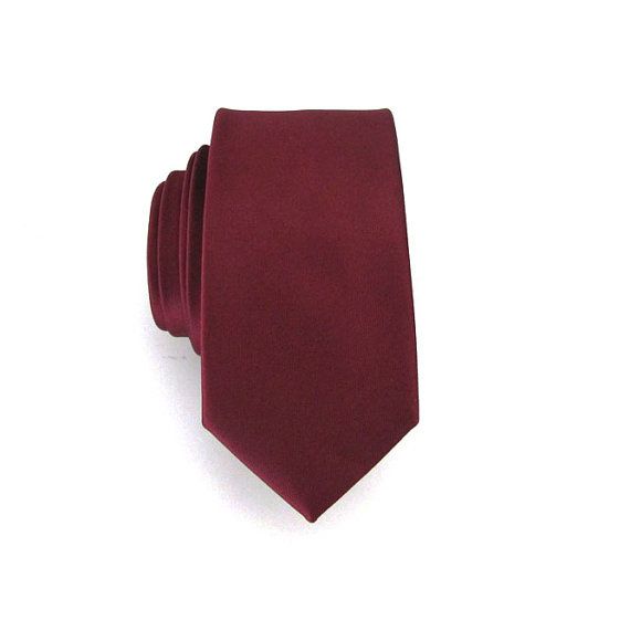 Mens Tie  Dark Maroon Skinny Silk Tie by TieObsessed on Etsy, $19.95 Classic Party Neckwear With Ties, Classic Party Ties With Pocket Square, Adjustable Standard Tie For Semi-formal Occasions, Red Tie With Pocket Square For Black Tie Event, Burgundy Standard Tie For Black Tie Events, Burgundy Standard Tie For Business, Classic Standard Tie For Party, Classic Neckwear Standard Tie For Gift, Classic Party Neckwear Standard Tie