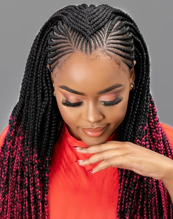 Discover 25 Stunning Cornrows Braids Hairstyles 2024 – Expert Tips and Ideas Small Box Braids Hairstyles, Weaving Hairstyles, Small Cornrows, Cornrows With Box Braids, Latest Hair Braids, Ghana Weaving, Small Box Braids, Hair Colorful, Braided Hairstyles For Black Women Cornrows