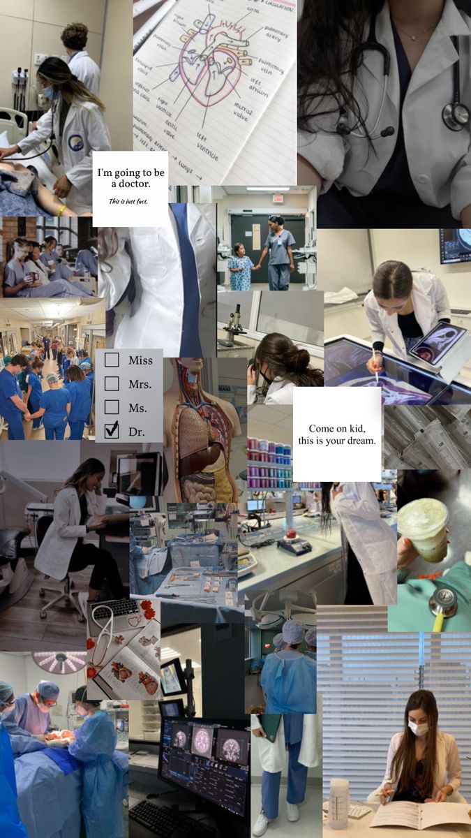 collage of doctors and nurses working in the hospital