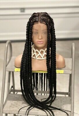 Handmade Braided Wig | eBay Knotless Jumbo Box Braids, Jumbo Knotless Box Braids, Jumbo Knotless, Braids Color, Braids Extensions, Knotless Box Braids, Jumbo Box Braids, Short Curly Wigs, Short Braids