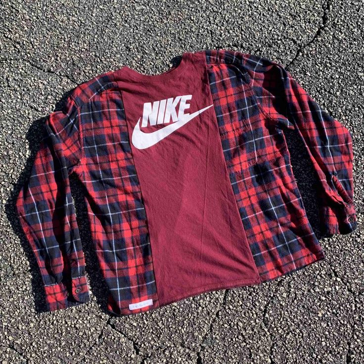 Reworked Nike shirt Cotton Patchwork Shirt For Streetwear, Cotton Patchwork Top For Streetwear, Patchwork Cotton Tops For Streetwear, Casual Patchwork Shirt For Winter, Casual Winter Patchwork Shirt, Urban Cotton Patchwork Tops, Winter Long Sleeve Patchwork Shirt, Sporty Patchwork Tops For College, Patchwork Cotton Tops For College