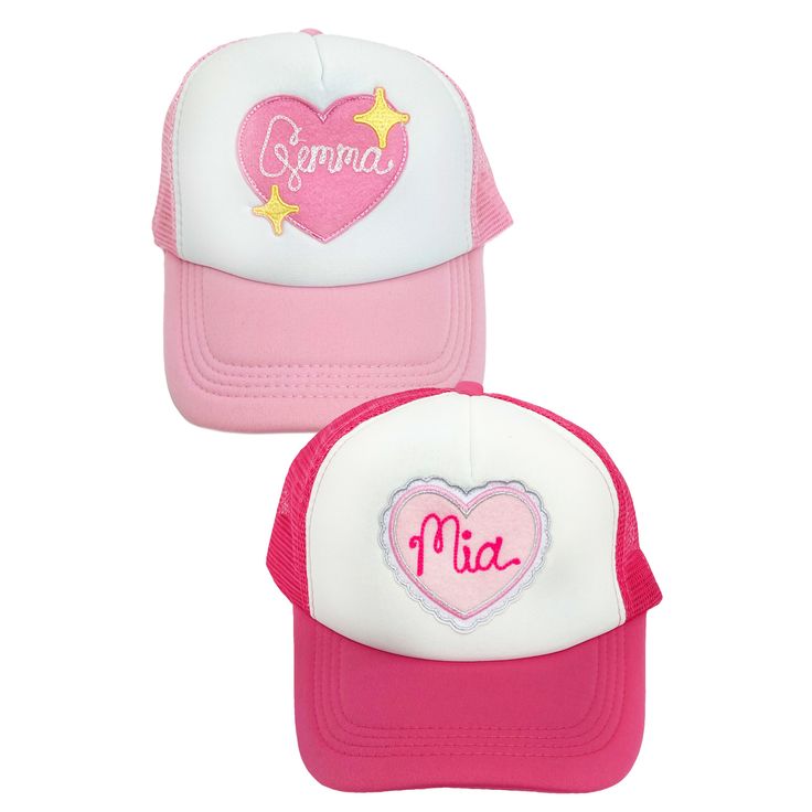 Express yourself with this custom trucker hat. Adjustable. Personalized Pink Snapback Hat, Adjustable Pink Baseball Cap, Pink Personalized Baseball Cap, Personalized Pink Baseball Cap Gift, Customizable Pink Hat With Curved Brim, Personalized Pink Cap, Customizable Pink Baseball Cap For Gift, Customizable Pink Snapback Hat, Cute Customizable Cap-style Hats