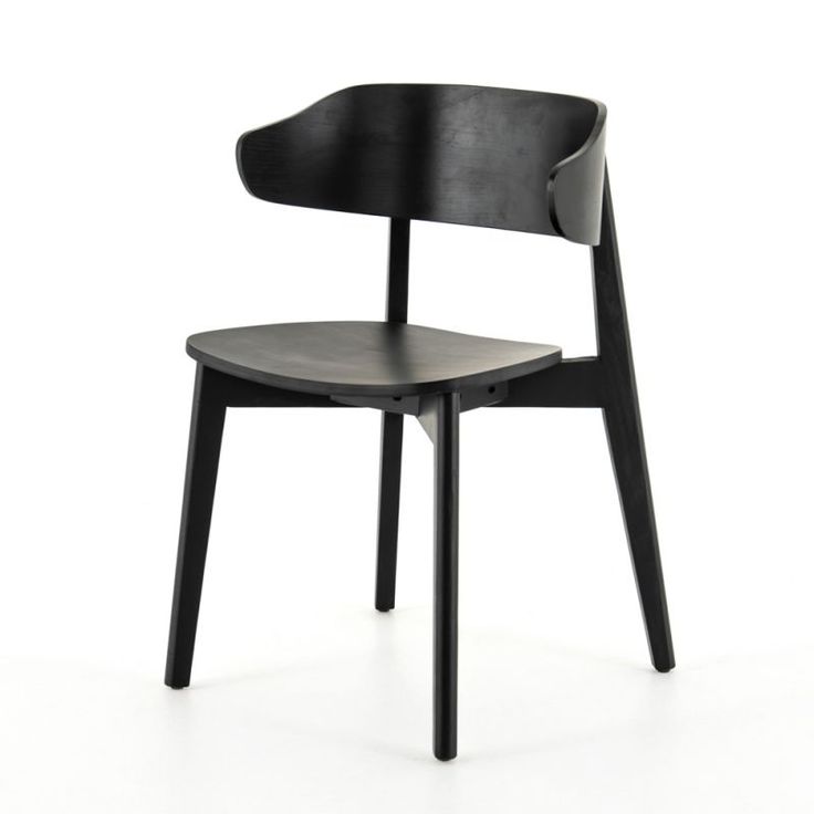 a black wooden chair on a white background