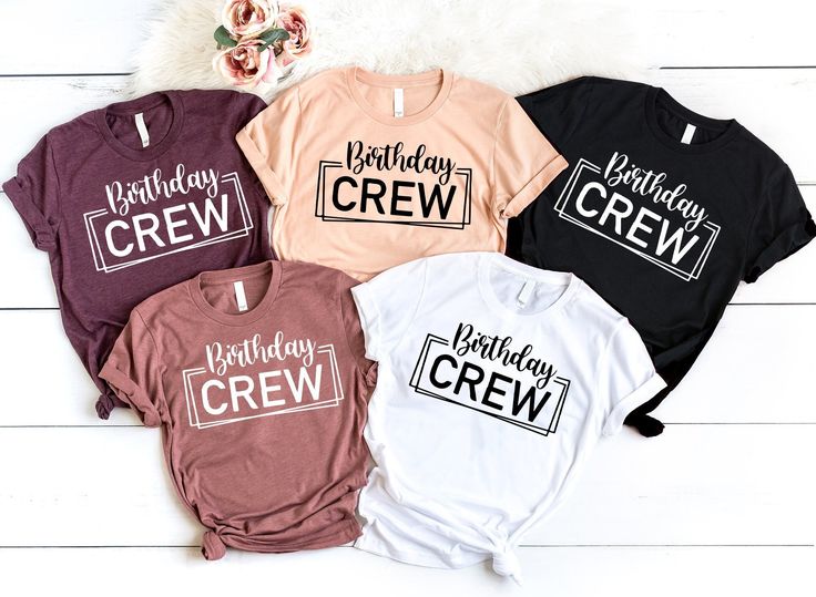 Birthday Crew Shirts, Birthday Group Shirts, Birthday Team Shirt, Girls Birthday Party Shirts, Gift for Her, Women Birthday Present Tees 👉 Product Details: The T-Shirts, V-Necks, youth and baby suits(onesie) are unisex.👈 👉Reading the Sizing Chart: Please note that the sizing chart includes the measurements of one side of the shirt, not the circumference. 👈 👉Please review all the sizing charts that were added in the product pictures.  👚 Women: Shirts will have a looser fit when choosing your regular size. If you would prefer a more fitted look, it is recommended to size down. It is based on your personal preference.  👉How Do I Order👈 1️⃣ Please review all the information provided before placing an order 2️⃣ Select the shirt type and size using the drop down menu.  3️⃣ Select the col Birthday Squad Shirts, Last Ride, Dance Mom, Family Shirts Matching, Bridesmaid Shirts, Bridal Party Shirts, Squad Shirt, Graduation Shirts, Group Shirts