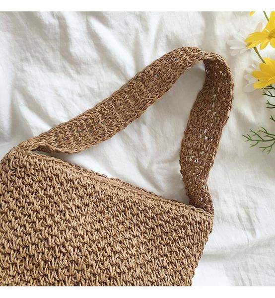 Straw Shoulder Bucket Bag, Minimalistic Basket Design, Small Size, Han – Elena Handbags Trendy Everyday Jute Straw Bag, Trendy Summer Bags In Natural Fiber, Trendy Natural Fiber Summer Bags, Trendy Everyday Straw Crochet Bag, Trendy Jute Crochet Bag For Spring, Spring Trendy Jute Crochet Bag, Trendy Beige Rectangular Crochet Bag, Trendy Natural Handheld Crochet Bag, Trendy Jute Beach Bag With Adjustable Strap