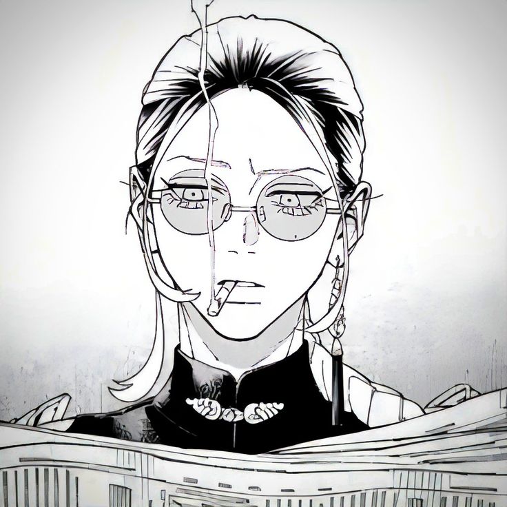 a drawing of a woman with glasses looking at the camera while holding a newspaper in front of her face