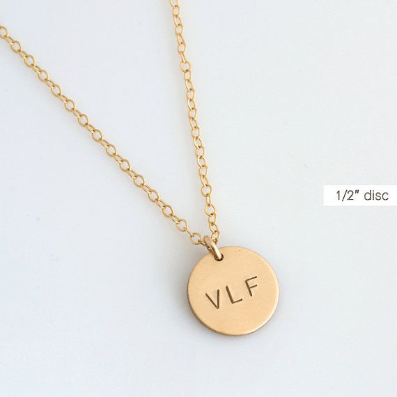 Gold Disc Necklace Monogram Necklace Gold Hand Stamped Gold Minimalist Engraved Coin Necklace, Gold Round Charm Necklaces With Engraving Option, Gold Charm Necklaces With Engraving Option, Gold Charm Necklace With Engraving Option, Gold Charm Necklaces With Engraving Option For Everyday, Gold Minimalist Engraved Medallion Necklace, Minimalist Engraved Gold Medallion Necklace, Hand Stamped Yellow Gold Round Disc Necklaces, Gold Hand Stamped Round Pendant Necklace