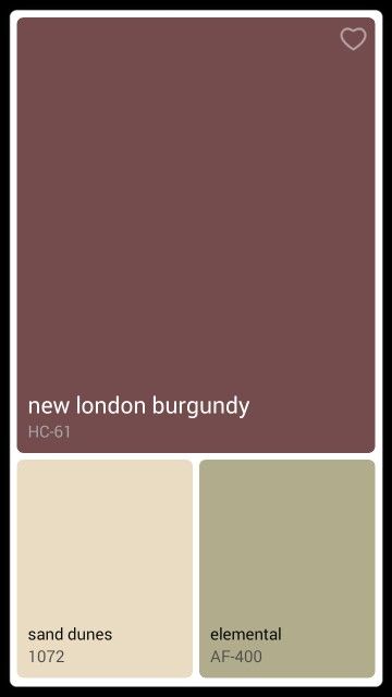 the new london burgundy color scheme is shown in shades of brown, beige and green