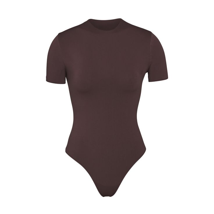 Essential T-shirt Bodysuit | Espresso — A versatile wardrobe foundation that offers light level of compression and smoothing. This bodysuit is made to wear alone or under clothing as the perfect base layer. Under Clothing, Shirt Bodysuit, Kpop Girl Bands, Versatile Wardrobe, Compression Shirt, Girl Bands, Staple Pieces, Base Layer, Christmas List