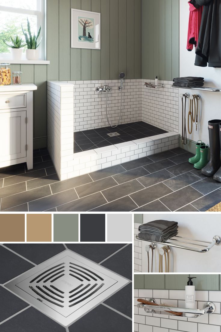 Transform any space (boot room, cloakroom or utility) for multi-use needs Utility Room Ideas Dog, Wet Utility Room, Utility Room Ideas For Dogs, Boot Room Dog Wash, Dog Wet Room Ideas, Utility Wet Room, Utility Sink To Dog Wash, Wet Room Utility Ideas, Boot Room Toilet