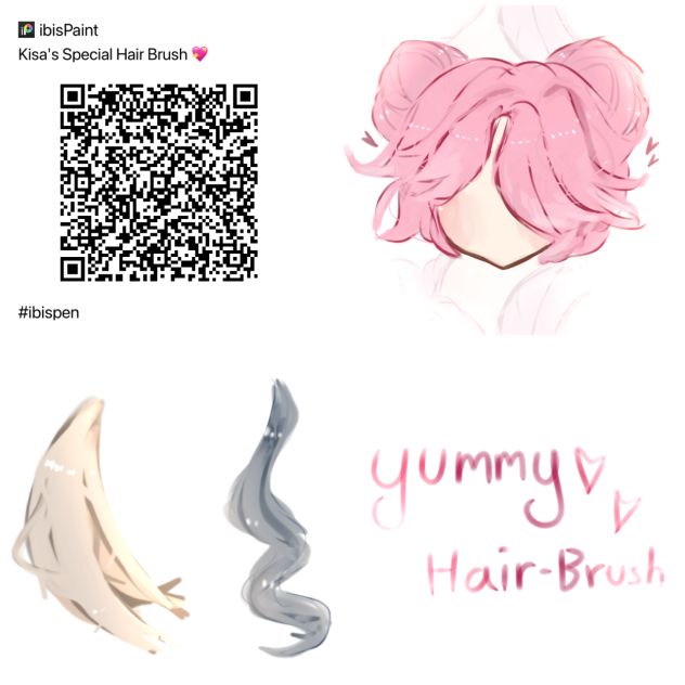 two different types of hair with qr code in the middle and an image of a woman's head