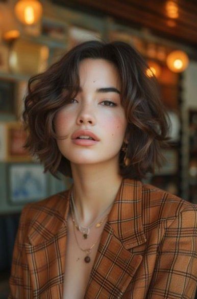 Get a chin-length cut with some gorgeous layers. Check out this gallery, as we've got a lot of styles to choose from. Chin Length Haircuts, Roll Hairstyle, Layered Hairstyles, Chin Length Hair, Hair Inspiration Short, Cut Her Hair, Peinados Fáciles Para Cabello Corto, Modern Hairstyles, Short Hairstyles For Women