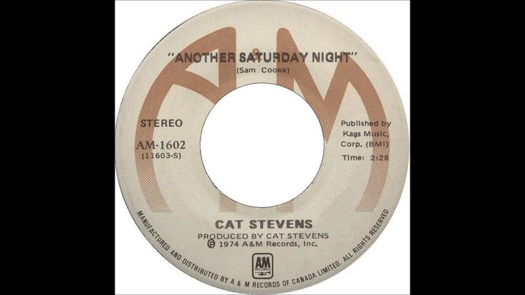 the label for another saturday night featuring cat stevens, from an album called'i am not