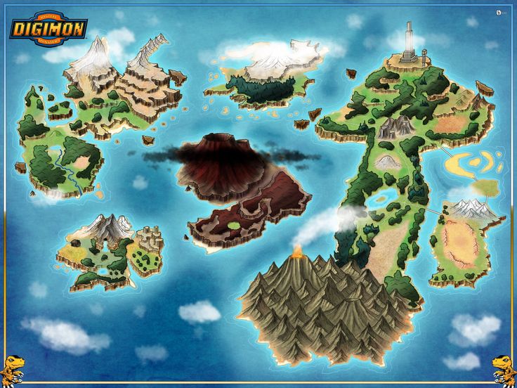 the map for digimon is shown in this screenshote image from an interactive video game