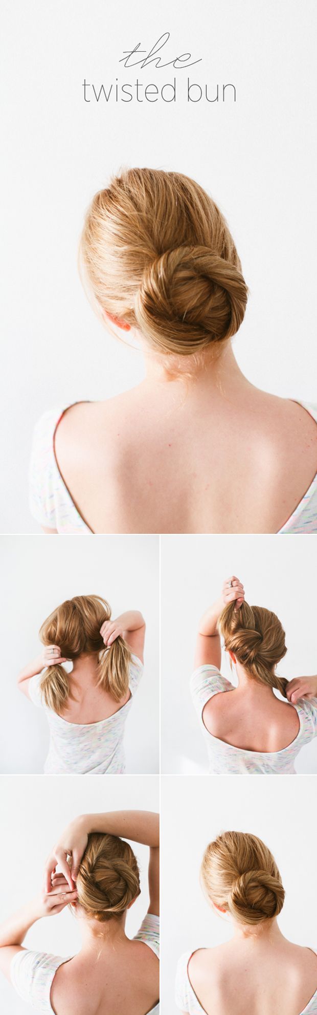 10 Best DIY Wedding Hairstyles with Tutorials | http://www.tulleandchantilly.com/blog/10-best-diy-wedding-hairstyles-with-tutorials/ Twist Pony, Hairstyles For Medium Length Hair Tutorial, Twisted Bun, Messy Bun With Braid, Diy Wedding Hair, Braids For Medium Length Hair, Twist Bun, Hair Bun Tutorial, Cute Haircuts