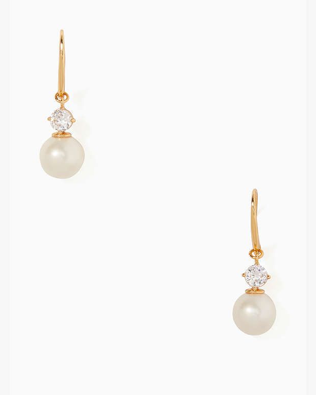 Pearls Of Wisdom Drop Earring | Kate Spade Outlet Kate Spade White Earrings For Gift, Elegant White Kate Spade Earrings, Kate Spade White Jewelry With Matching Earrings, Kate Spade White Jewelry Set With Matching Earrings, Silver Kate Spade Earrings Gift, Formal Pearl Drop Metal Earrings, Elegant Kate Spade Metal Jewelry, Kate Spade Drop Earrings As Gift, Kate Spade Jewelry With Matching Earrings For Gift