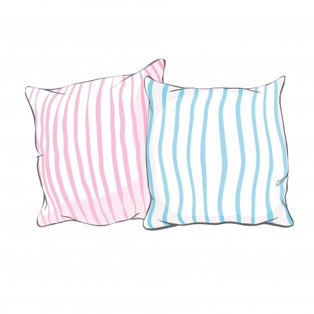 two pillows with pink and blue stripes on white background stock photo - image 34987