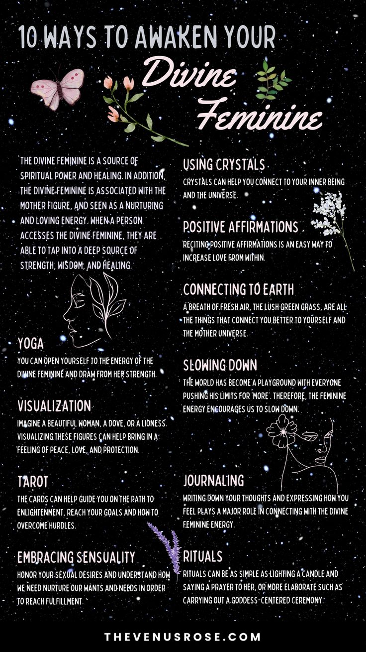 The Divine Feminine is a powerful, creative, and nurturing energy. It is a source of spiritual power and healing, and can be accessed in a variety of ways. In addition, the Divine Feminine is often associated with the mother figure, and seen as a nurturing and loving energy. It is believed that when a person accesses the divine feminine, they are able to tap into a deep source of strength, wisdom, and healing. Click to learn more. #divinefeminine #feminineenergy #spirituality #spiritual Herbs For Feminine Energy, Different Types Of Feminine Energy, Feminine Energy Spirituality, The Feminine Universe, Divine Feminine Definition, Getting Into Spirituality, Divine Feminine Boundaries, Crystals For Dark Feminine Energy, Divine Feminine Shadow Work