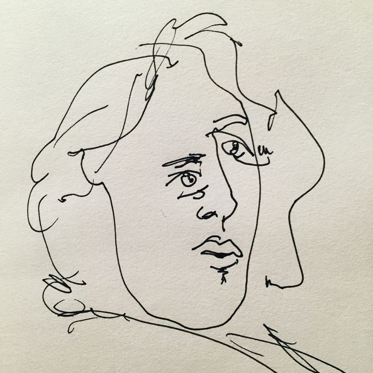 a black and white drawing of a woman's face