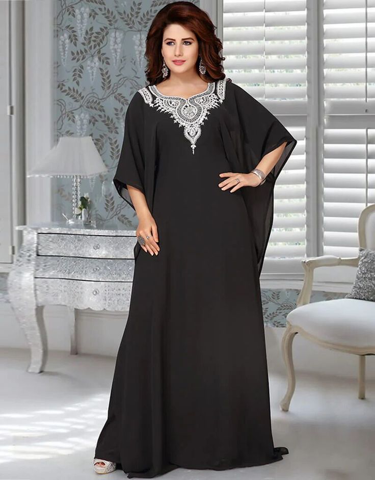 Modest and classy!!😍🔥 Modern Black Georgette Elbow Sleeve Kaftan Order Online: https://bit.ly/3uhAwTv Apply Code : BTGO-30 buy 2 item get 1 at 30% off #kaftan #kaftandress #kaftanstyle #caftan #moroccankaftan #arabicattire #dresses #dress #moroccancaftan Elegant Black Abaya With Floral Embroidery, Evening Kaftan With Floral Embroidery For Eid, Floor-length Floral Embroidered Kaftan For Evening, Elegant Kaftan With Floral Embroidery For Festive Occasions, Evening Eid Kaftan With Floral Embroidery, Floor-length Floral Embroidery Kaftan For Evening, Festive Elegant Abaya With Floral Embroidery, Embroidered Kaftan For Wedding, Elegant Festive Kaftan With Floral Embroidery