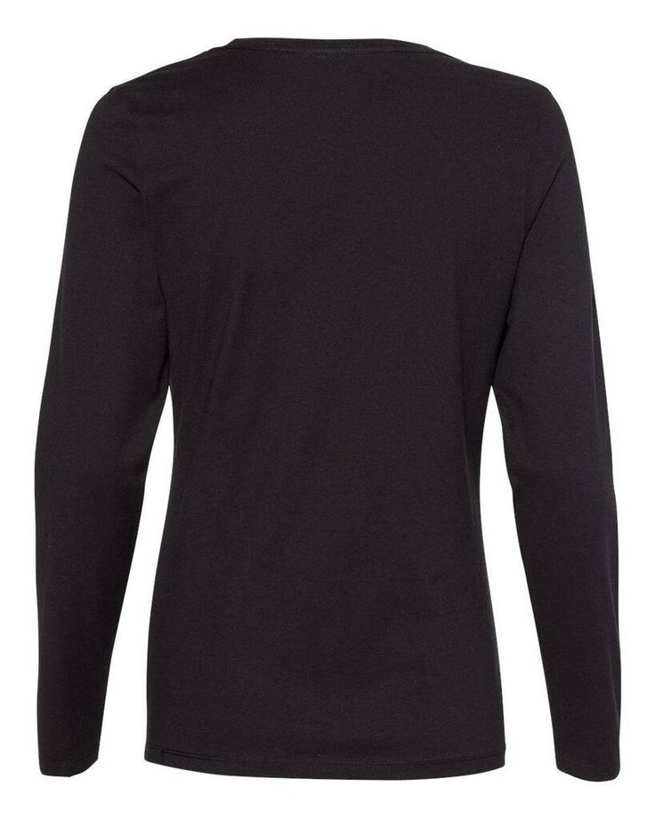 Nano-T® Women’s Long Sleeve Scoopneck T-Shirt - BLACK - 5XL | Hanes Women's Nano-T Women’s Long Sleeve Scoopneck T-Shirt in Black Size 5XL | Cotton Women Long Sleeve, Scoop Neck, White And Black, Size Medium, T Shirts, Free Shipping, Long Sleeve, T Shirt, Black