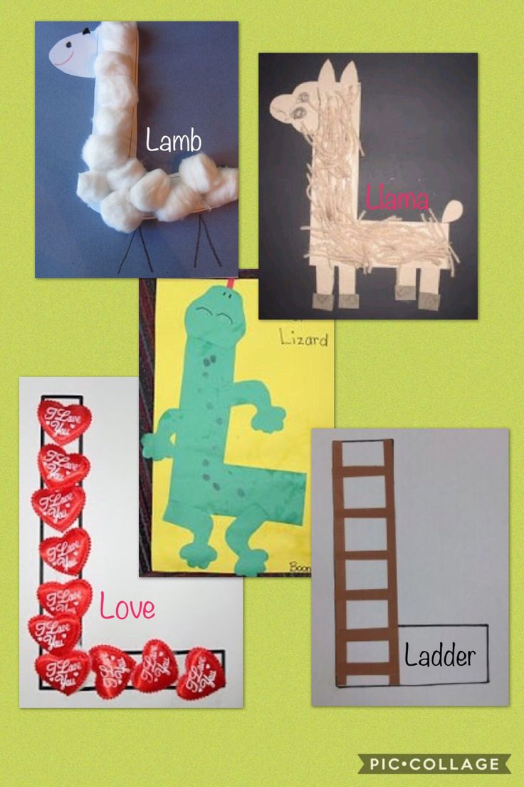 four different pictures are shown with the words love and ladders in each one, including letters