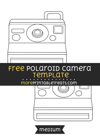 a camera with the text free polaroid camera template