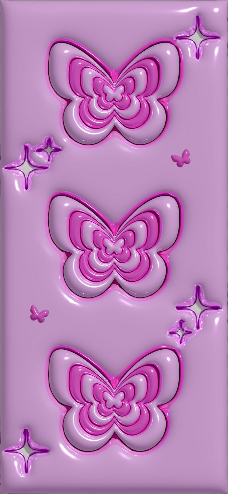 some pink butterflies on a purple background