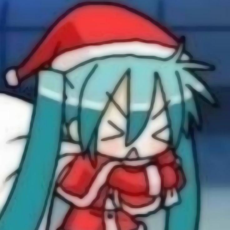 an animated image of a person wearing a santa hat