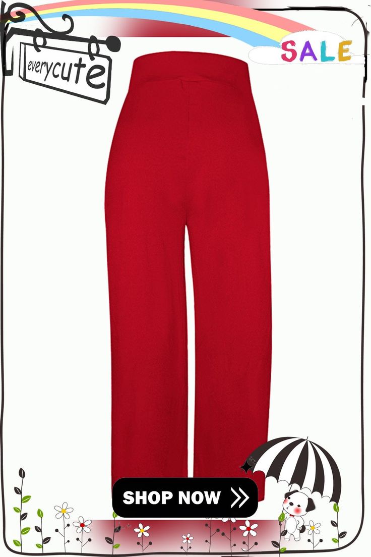 Red Pocketed Wide Leg Casual Pants Red Stretch Straight Leg Pants, Red Wide Leg Cargo Pants, Red Stretch High-waisted Pants, Stretch Red Wide Leg Pants With Pockets, Red Stretch Wide Leg Pants With Pockets, Stretch Wide Leg Pants With Pockets In Red, Red Stretch Wide-leg Bottoms, Red Stretch Pants, Red Stretch Straight Pants