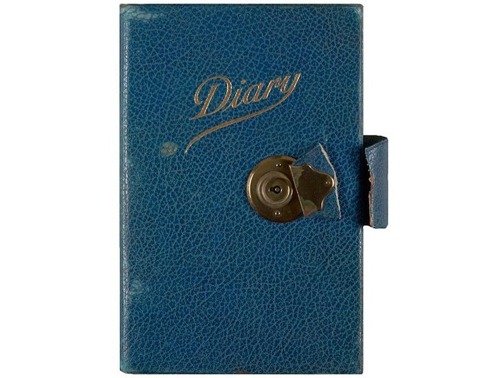 a blue book with the word diary written on it