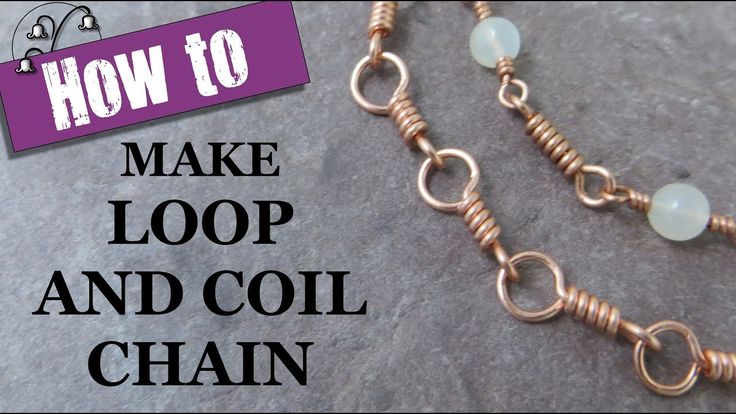 how to make a loop and coil chain necklace with wire wrapped around the link,