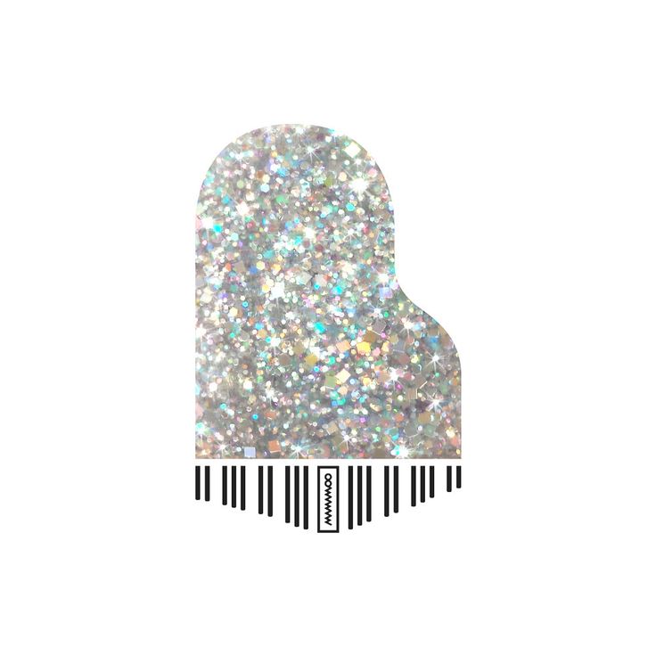 an image of a piano keyboard with silver glitter on it