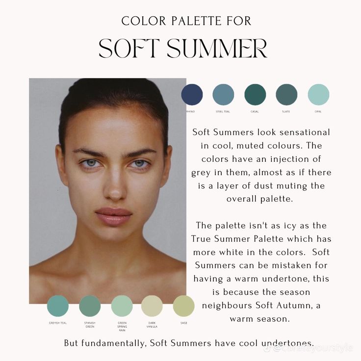 Muted Summer Color Palette, Style Seasons, Dusk Summer, Color Analysis Summer, Summer Skin Tone, Soft Summer Makeup, Soft Summer Palette, Soft Summer Color Palette, Neutral Skin Tone