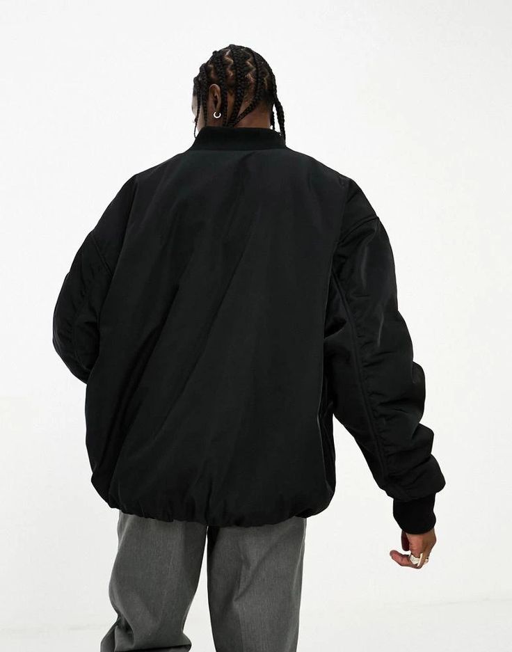 Coats & Jackets.by Collusion.Exclusive to ASOS.Reversible design.Baseball collar.Zip fastening.Side pockets.Oversized fit.Unisex style.Product Code: 131274169 Oversized Streetwear Outerwear With Ribbed Cuffs, Oversized Outerwear With Ribbed Cuffs For Streetwear, Oversized Urban Varsity Jacket With Pockets, Oversized Nylon Outerwear For Streetwear, Oversized Black Varsity Jacket With Ribbed Cuffs, Oversized Techwear Outerwear With Ribbed Cuffs, Long Sleeve Nylon Varsity Jacket For Streetwear, Streetwear Nylon Varsity Jacket With Long Sleeves, Urban Oversized Varsity Jacket With Pockets