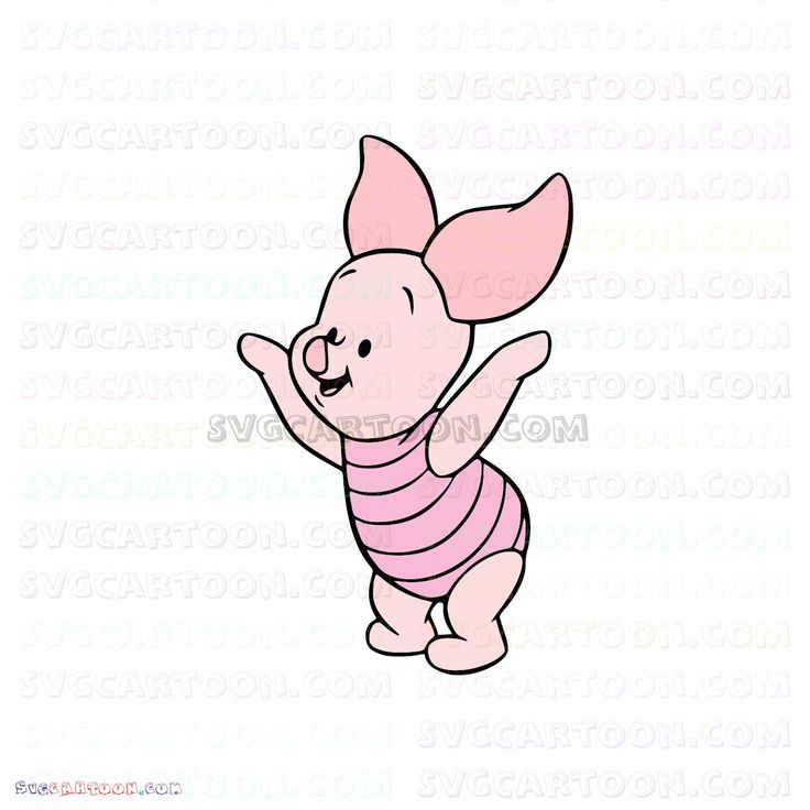 a cartoon pig with pink clothes on it's back and arms in the air