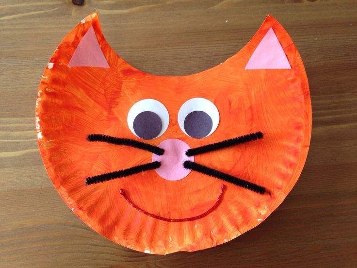 a paper plate with a cat face on it