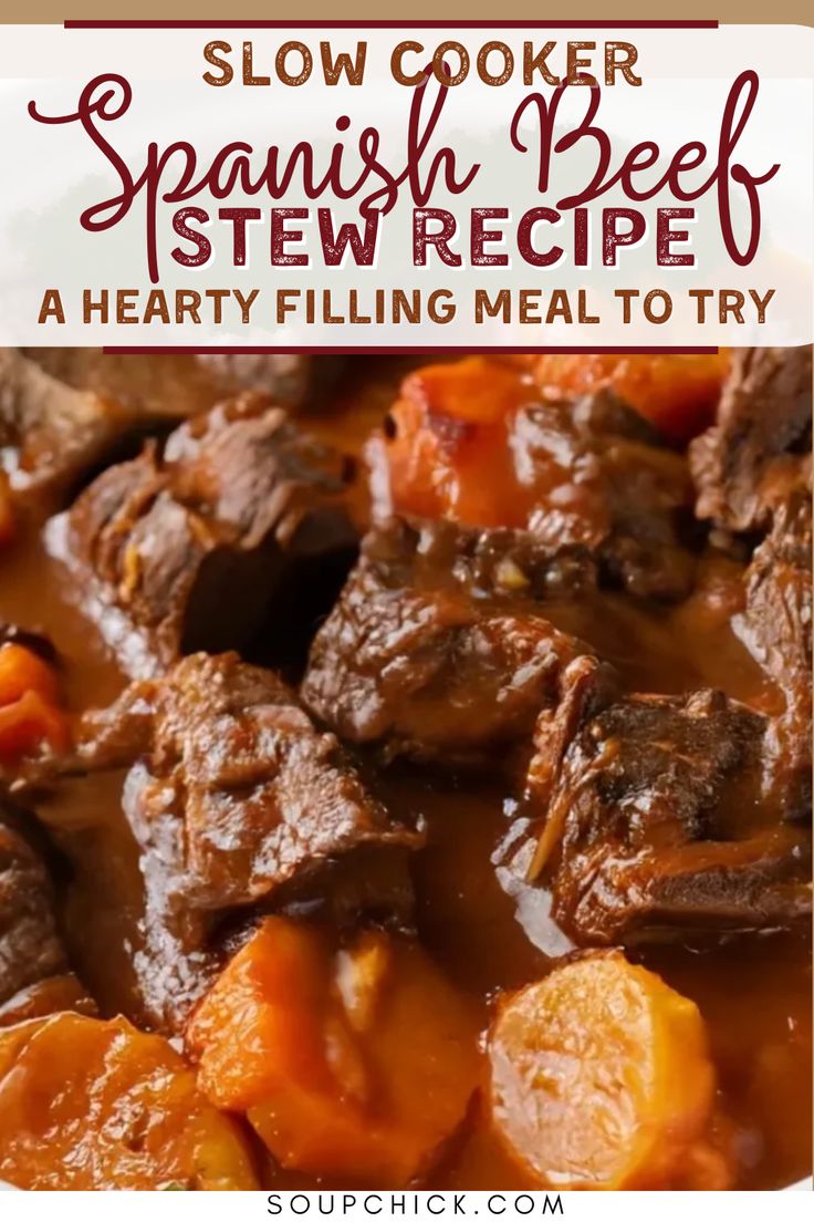 Hearty and Flavorful Spanish Beef Stew Recipe Recipe Stew Meat, Beef On Weck Recipe, Spanish Beef Stew, Beef Stew Soup, Best Beef Stew Recipe, Best Beef Stew, Homemade Soup Recipes, Thick Stew, Slow Cooker Soups