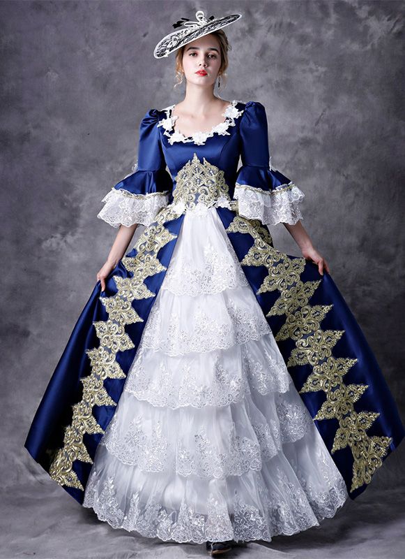 Blue Medieval Rococo Belle Princess Marie Antoinette Dress Renaissance Reenactment Theater Costume     Condition: Brand New   Color:  As Picture   Material: Satins And Lace   Silhouette: Ball Gown   Sleeve Length: Full Sleeve   Dresses Length:Floor-Length   Neckline: Square-Collar   Decoration: Lace   Style: Vintage     Includes: Dress Masquerade Party Dresses, Marie Antoinette Dresses, Gothic Victorian Dresses, Full Sleeves Dress, Antoinette Dress, Blue Party Dress, Party Dresses Online, Princess Belle, Theatre Costumes