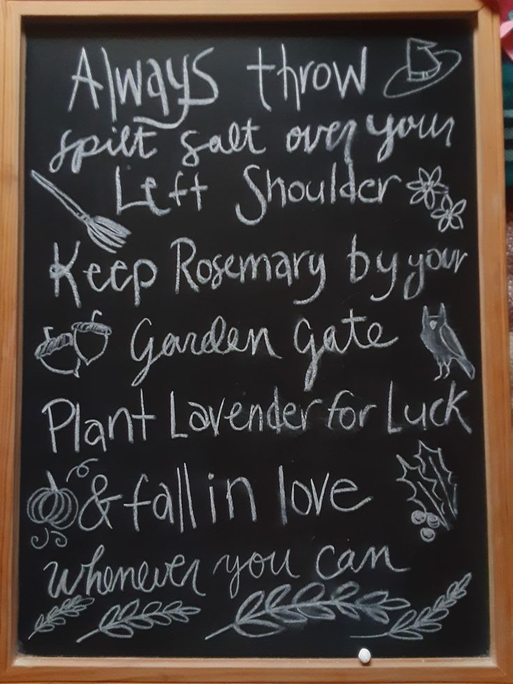 a chalk board with writing on it