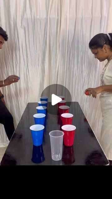 Fun Adult Bday Party Games, Minute To Win It Solo Cup Games, Games Using Ping Pong Balls, Balloon And Cup Game, Balloon Cup Game, Fun Adult Games For Parties, Group Party Games For Adults, Cup Games For Parties, Kids Group Games