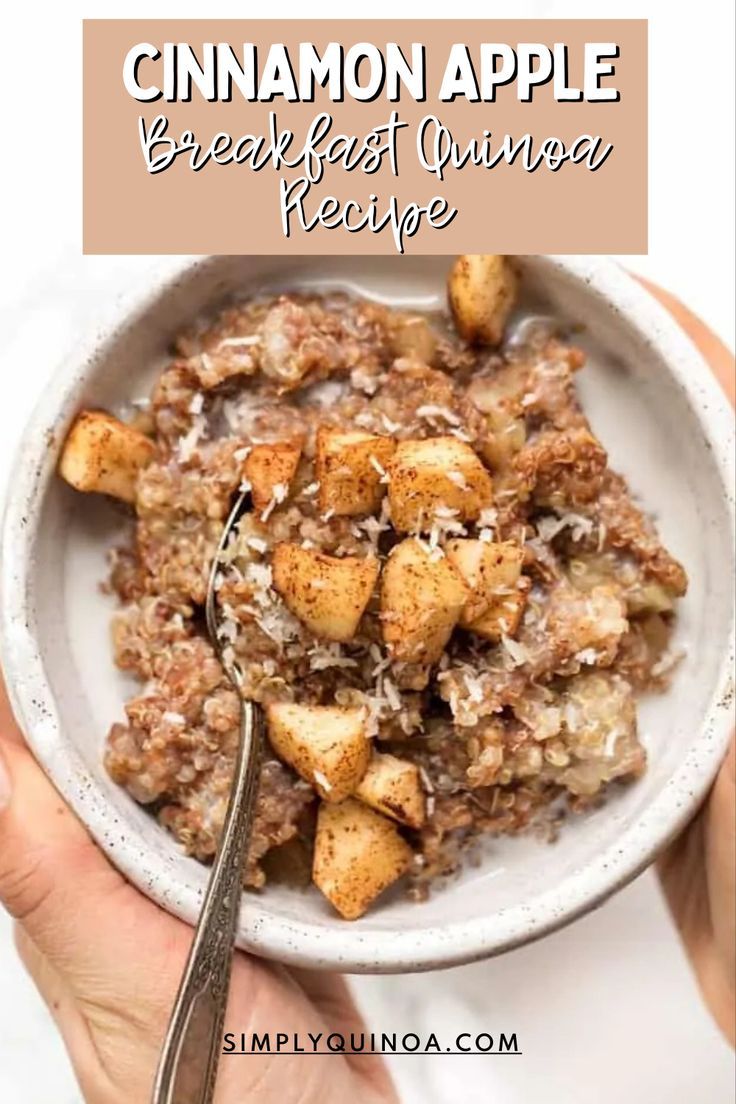 cinnamon apple breakfast quinoa recipe in a bowl