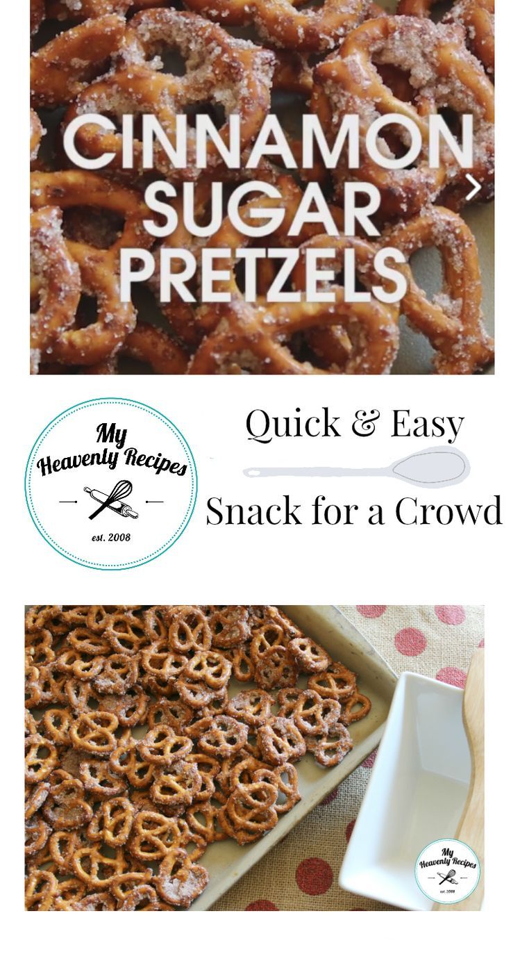 the recipe for cinnamon sugar pretzels is shown in two different pictures, one with an