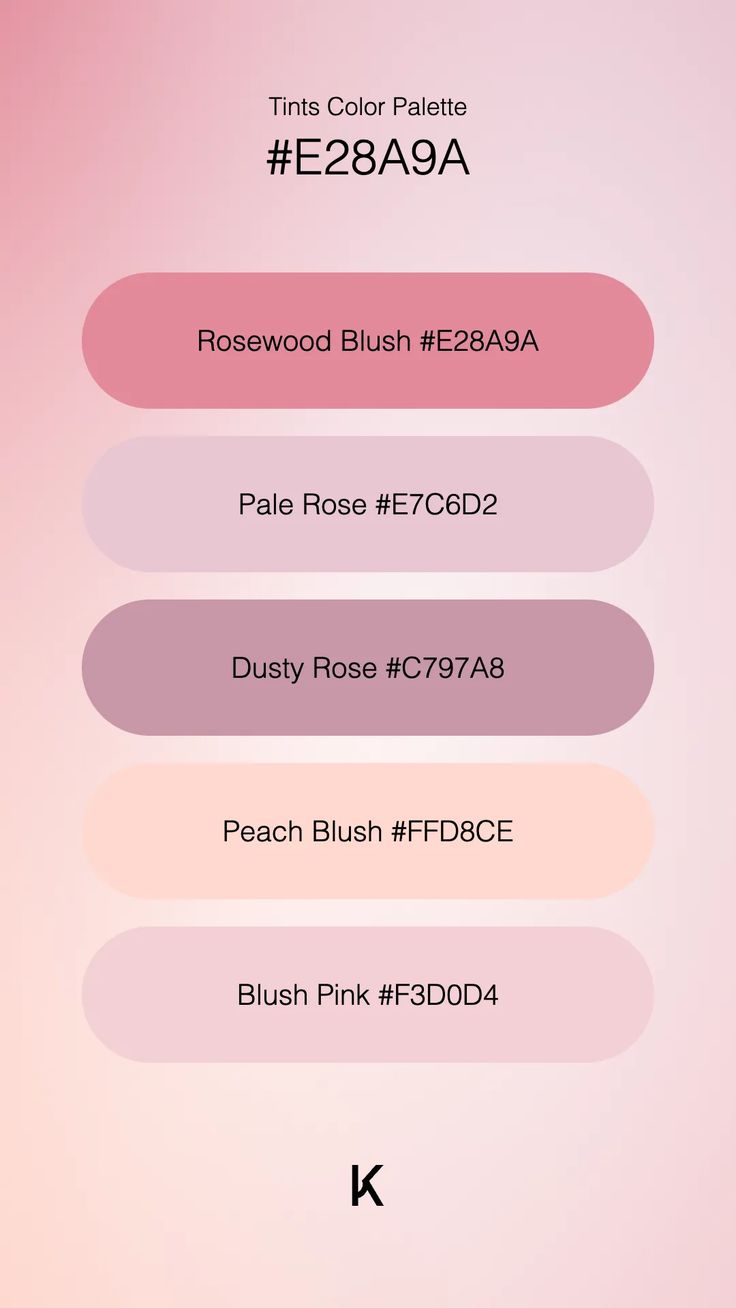 Tints Color Palette Rosewood Blush #E28A9A · Pale Rose #E7C6D2 · Dusty Rose #C797A8 · Peach Blush #FFD8CE · Blush Pink #F3D0D4 Blush Color Palette, Hex Color Palette, Coral Blush, Color Pallete, Peach Blush, Colour Tint, Hex Colors, Blush Color, Color Code