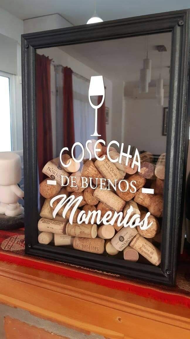 there is a wine glass on top of the corks